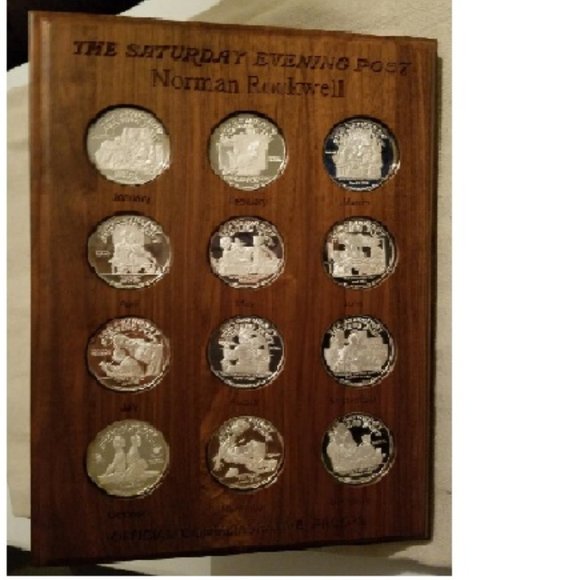RARE 1988 PROOF SET Norman Rockwell 12 Coins (2 oz) The Saturday Evening Post - Picture 1 of 16
